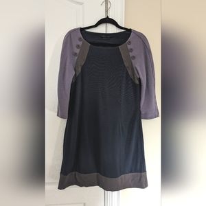BCBG Max Azria dress size L in blue with purple accents.